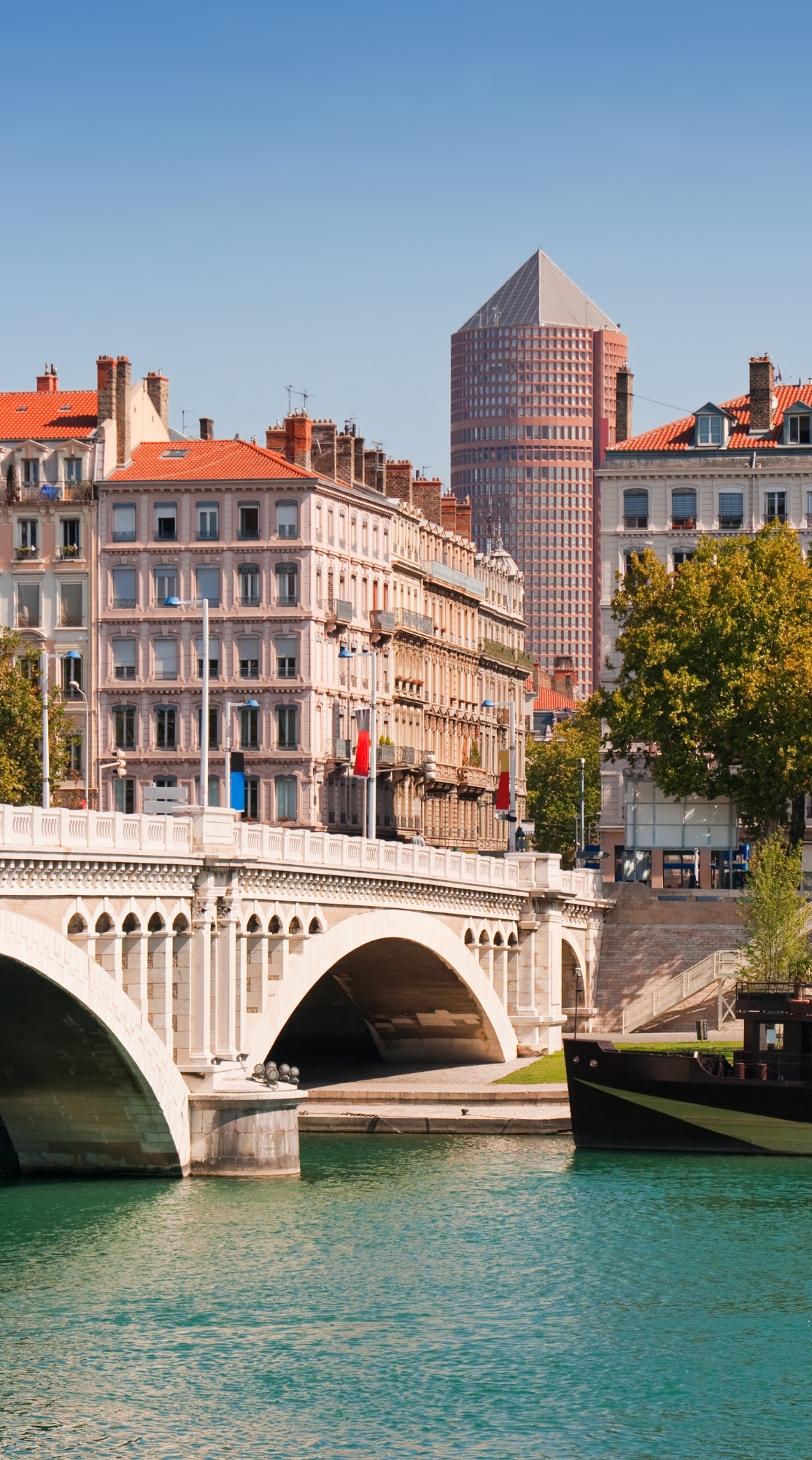 vue de lyon pont Wilson à Lyon avec vue sur le crayon